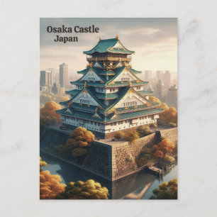 Osaka-Schloss Japan Landschaft Vintage-Reise Postkarte