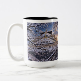 Osaka-Schloss und Tenjinbashi-suji Zweifarbige Tasse