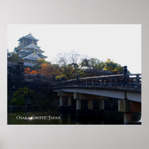 Osaka-Schloss von Bridge Japan Reiseziel Poster