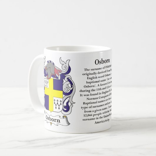 Osborn Familien-Wappen Tasse (Vorderseite Links)