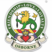 Osborne (Tipperary) Irish Familienwappen Sticker (Vorderseite)