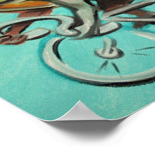 Oscar auf dem Fahrrad Poster (Ecke)