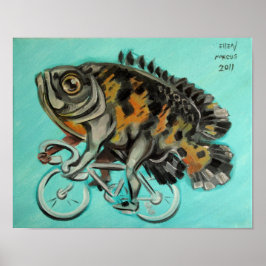 Oscar auf dem Fahrrad Poster