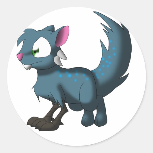 Oscar Chinchilla Cat Bird Dragon Hybrid Runder Aufkleber (Vorderseite)