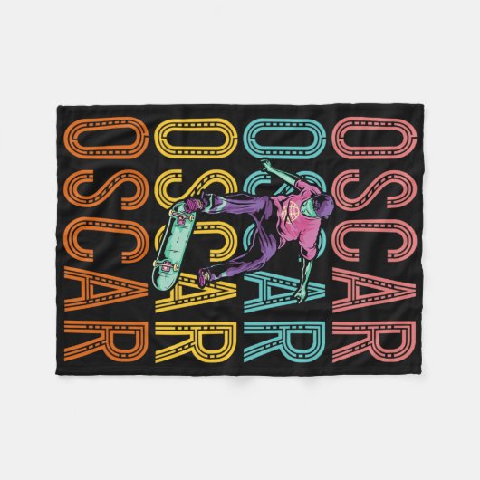 Oscar Custom Skateboarding Hob  Fleecedecke (Vorderseite (Horizontal))