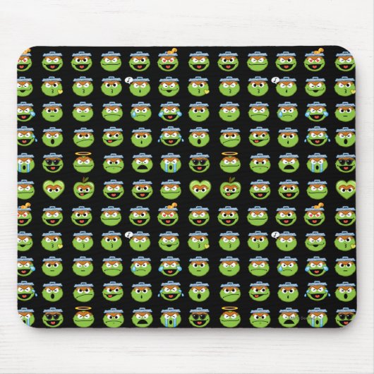 Oscar das Grouch Emoji Muster Mousepad (Vorne)