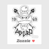 Oscar das Grouch-Skate-Logo - Aggro 1969 Aufkleber (Blatt)