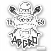 Oscar das Grouch-Skate-Logo - Aggro 1969 Aufkleber (Vorderseite)