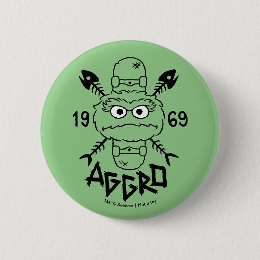 Oscar das Grouch-Skate-Logo - Aggro 1969 Button (Vorderseite)