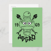 Oscar das Grouch-Skate-Logo - Aggro 1969 Postkarte (Vorne/Hinten)