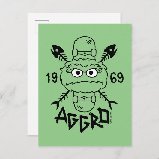 Oscar das Grouch-Skate-Logo - Aggro 1969 Postkarte (Vorne/Hinten)