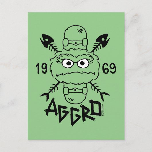 Oscar das Grouch-Skate-Logo - Aggro 1969 Postkarte (Vorderseite)