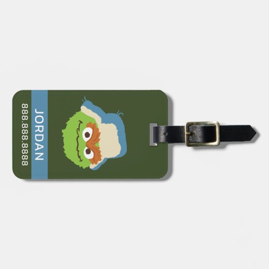 Oscar das Grouch-Wald-Gesicht | Informationen hinz Gepäckanhänger (Vorderseite horizontal)