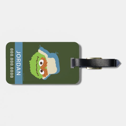 Oscar das Grouch-Wald-Gesicht | Informationen hinz Gepäckanhänger (Rückseite horizontal)