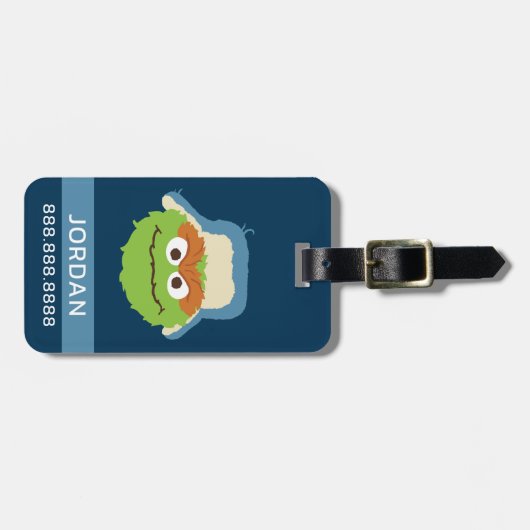 Oscar das Grouch-Wald-Gesicht | Informationen hinz Gepäckanhänger (Vorderseite horizontal)