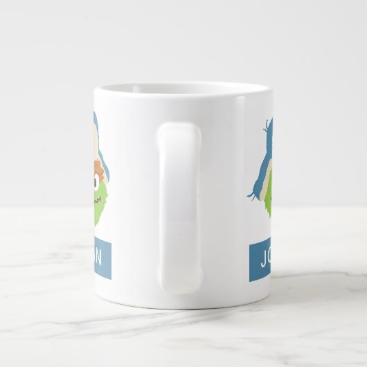 Oscar das Grouch-Wald-Gesicht | Name hinzufügen Jumbo-Tasse (Rückseite)