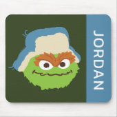 Oscar das Grouch-Wald-Gesicht | Name hinzufügen Mousepad (Vorne)