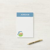 Oscar das Grouch-Wald-Gesicht | Name hinzufügen Post-it Klebezettel (Auf Schreibtisch)