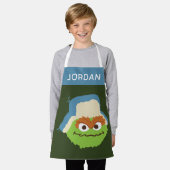 Oscar das Grouch-Wald-Gesicht | Name hinzufügen Schürze (Getragen)