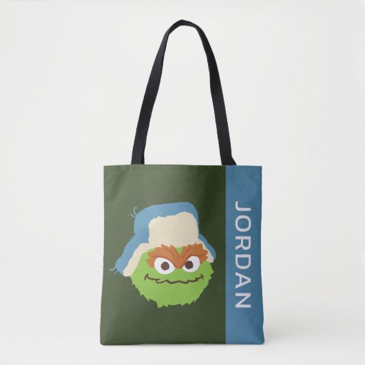 Oscar das Grouch-Wald-Gesicht | Name hinzufügen Tasche (Vorderseite)