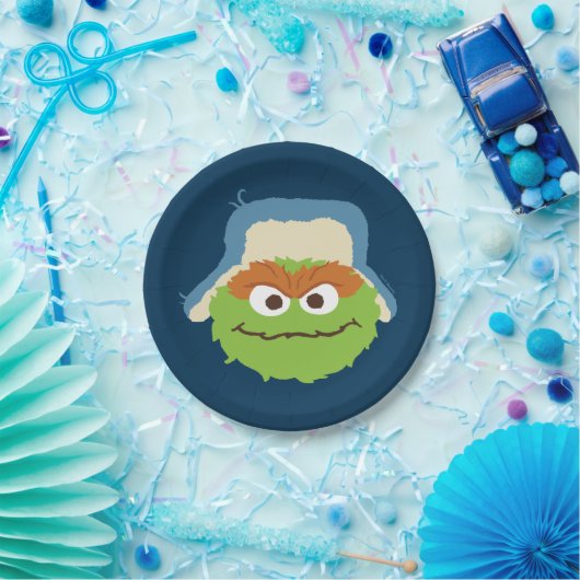 Oscar das Grouch-Wald-Gesicht Pappteller (Party)