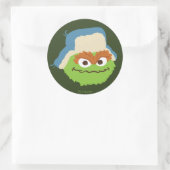 Oscar das Grouch-Wald-Gesicht Runder Aufkleber (Tasche)