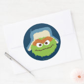 Oscar das Grouch-Wald-Gesicht Runder Aufkleber (Umschlag)