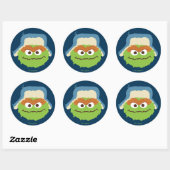 Oscar das Grouch-Wald-Gesicht Runder Aufkleber (Blatt)