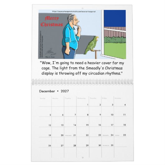 Oscar der Cartoon Parrot 2022 Kalender (Dez 2027)
