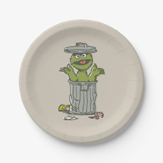 Oscar der Griesgram Vintage Pappteller (Vorderseite)