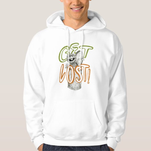 Oscar der Grouch B&W Sketch Zeichnend Hoodie (Vorderseite)