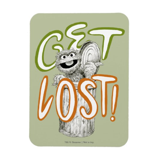 Oscar der Grouch B&W Sketch Zeichnend Magnet (Vertikal)