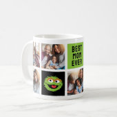 Oscar der Grouch | Beste Mama FotoCollage Kaffeetasse (Vorderseite Links)