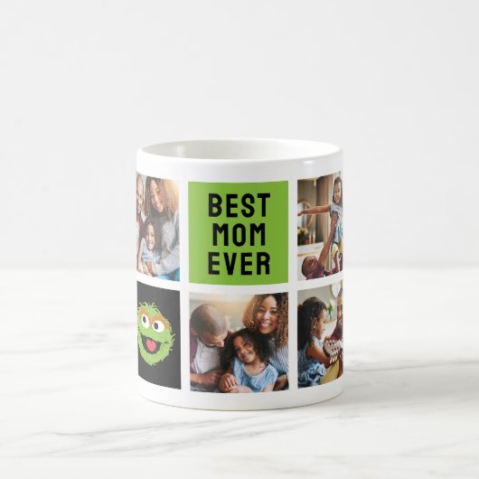 Oscar der Grouch | Beste Mama FotoCollage Kaffeetasse (Mittel)