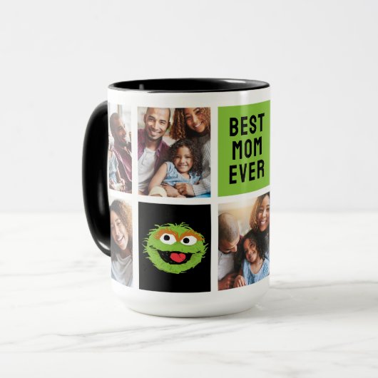Oscar der Grouch | Beste Mama FotoCollage Tasse (Vorderseite Links)