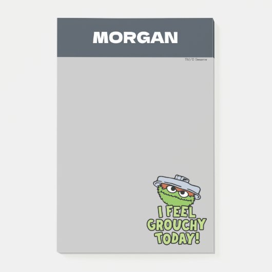 Oscar der Grouch | I Feel Grouchy | Name hinzufüge Post-it Klebezettel (Vorderseite)
