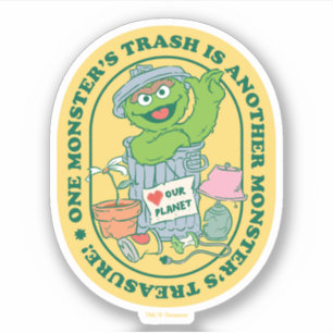Oscar der Grouch Monster Treasure Abzeichen Aufkleber
