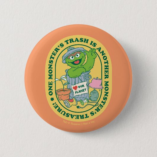 Oscar der Grouch | Monster Treasure Abzeichen Button (Vorderseite)