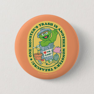 Oscar der Grouch   Monster Treasure Abzeichen Button
