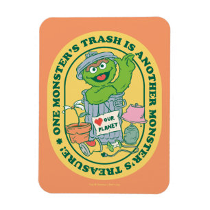 Oscar der Grouch Monster Treasure Abzeichen Magnet