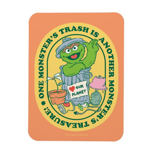 Oscar der Grouch | Monster Treasure Abzeichen Magnet (Vertikal)