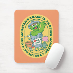 Oscar der Grouch Monster Treasure Abzeichen Mousepad