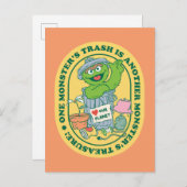 Oscar der Grouch | Monster Treasure Abzeichen Postkarte (Vorne/Hinten)