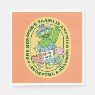 Oscar der Grouch Monster Treasure Abzeichen Serviette