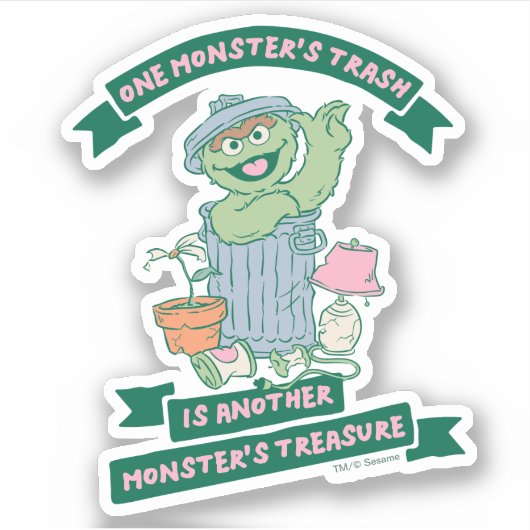 Oscar der Grouch | Monster Treasure Graphic Aufkleber (Vorderseite)