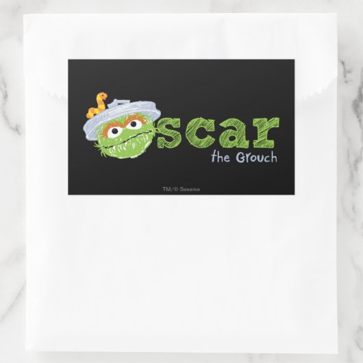 Oscar der Grouch-Name Rechteckiger Aufkleber (Tasche)