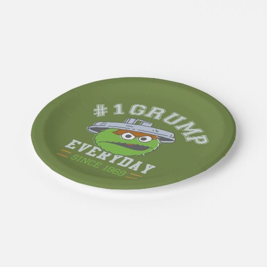 Oscar der Grouch Nummer 1 Pappteller (Schrägansicht)