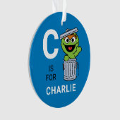 Oscar der Grouch | Personalisierter Name mit Foto Ornament (Vorderseite)