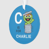 Oscar der Grouch | Personalisierter Name mit Foto Ornament (Vorderseite)