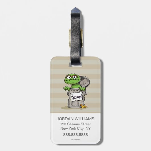 Oscar der Grouch Scram Gepäckanhänger (Rückseite vertikal)